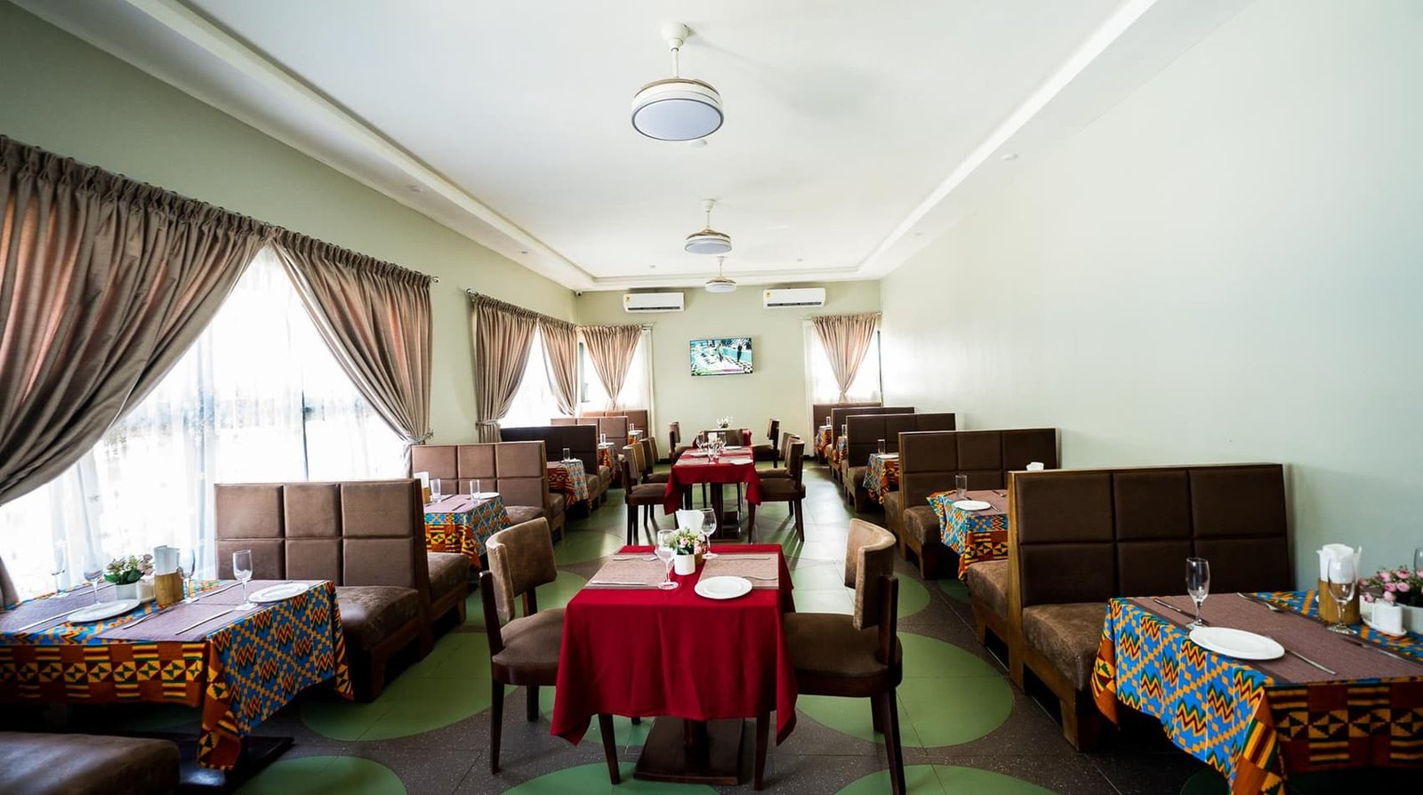 The restaurant dining room